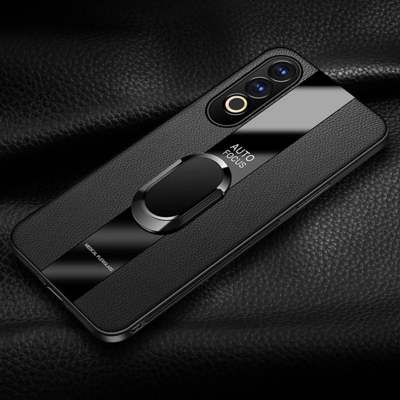 Plexiglass Luxury Leather Ring Case - OnePlus