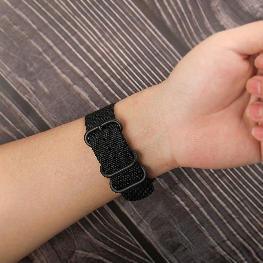 Woven Nylon Buckle Strap for Apple Watch [42/44MM] - Black