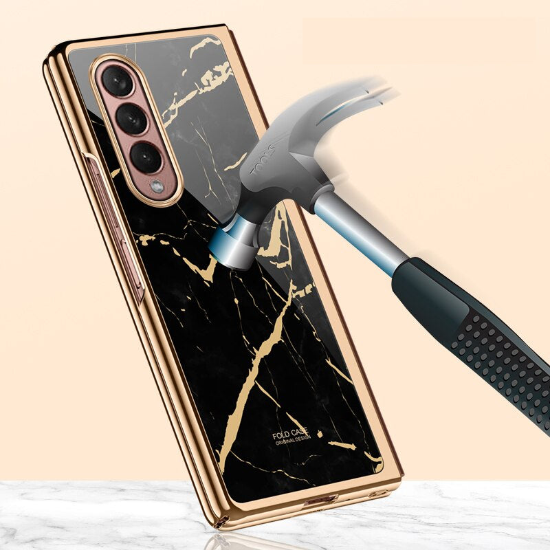 Galaxy Z Fold 4 Marble Glass Case