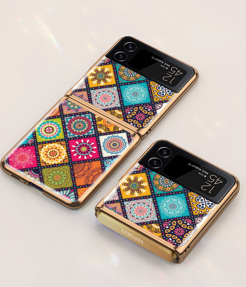 Galaxy Z Flip4 Prismatic Pattern Glass Case