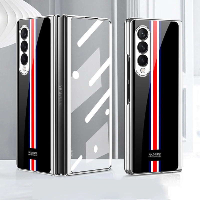 Galaxy Z Fold3 Luxury Colored Strap Glass Case