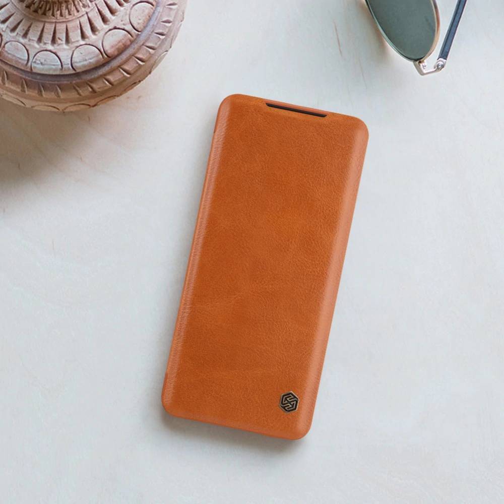 Galaxy S20 Ultra Genuine QIN Leather Flip Case