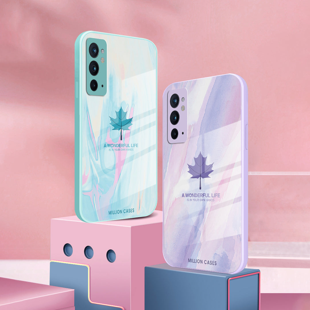 OnePlus 9RT Watercolor Mapple Leaf Glass Case