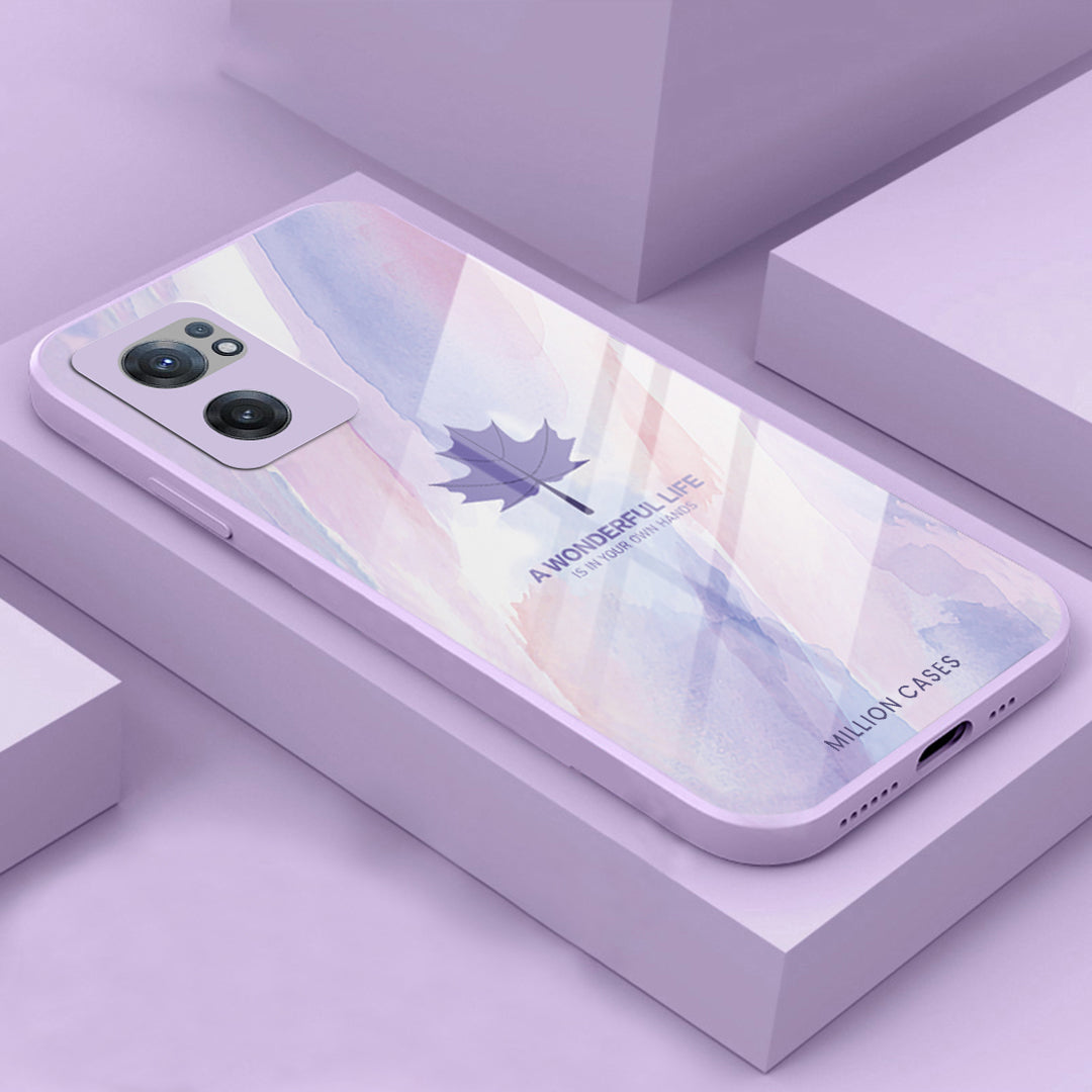 Watercolor Mapple Leaf Glass Case - OnePlus Nord