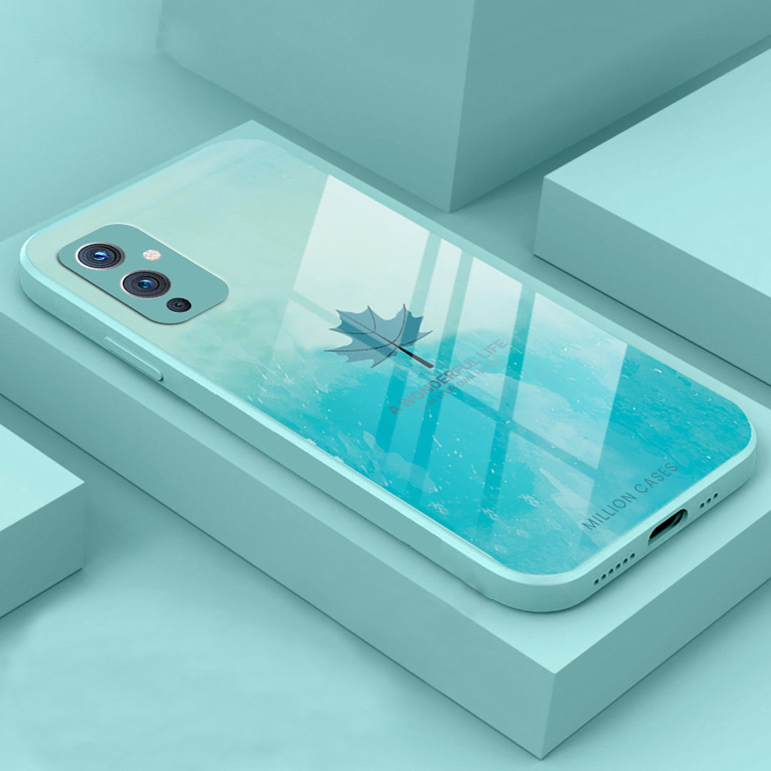 OnePlus 9 Watercolor Mapple Leaf Glass Case