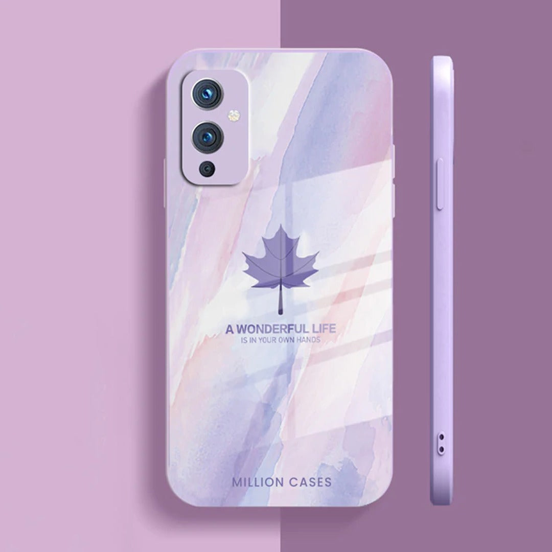 Watercolor Mapple Leaf Glass Case - OnePlus