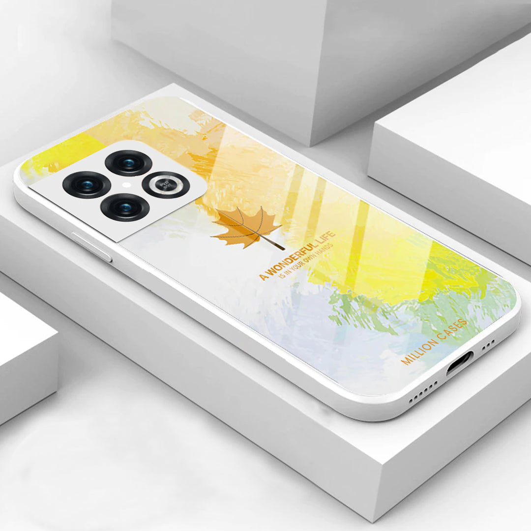Watercolor Mapple Leaf Glass Case - OnePlus