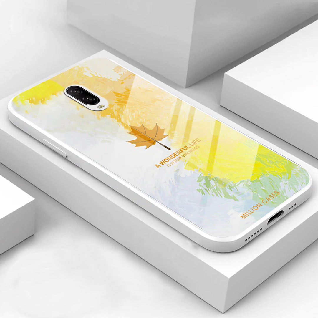OnePlus Series Watercolor Mapple Leaf Glass Case