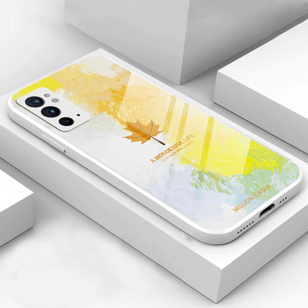 OnePlus 9RT Watercolor Mapple Leaf Glass Case