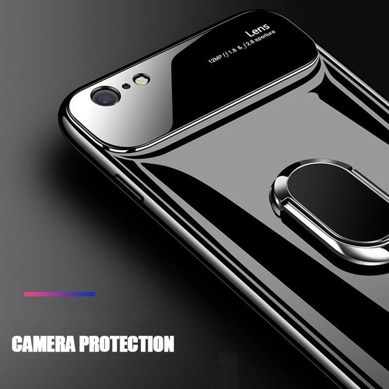 iPhone 7  Mirror Lens Metallic Ring Holder Case