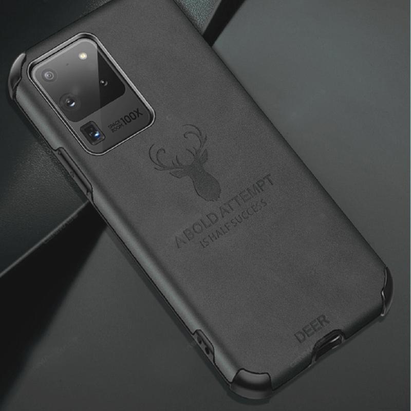Galaxy S20 Ultra Shockproof Deer Leather Texture Case
