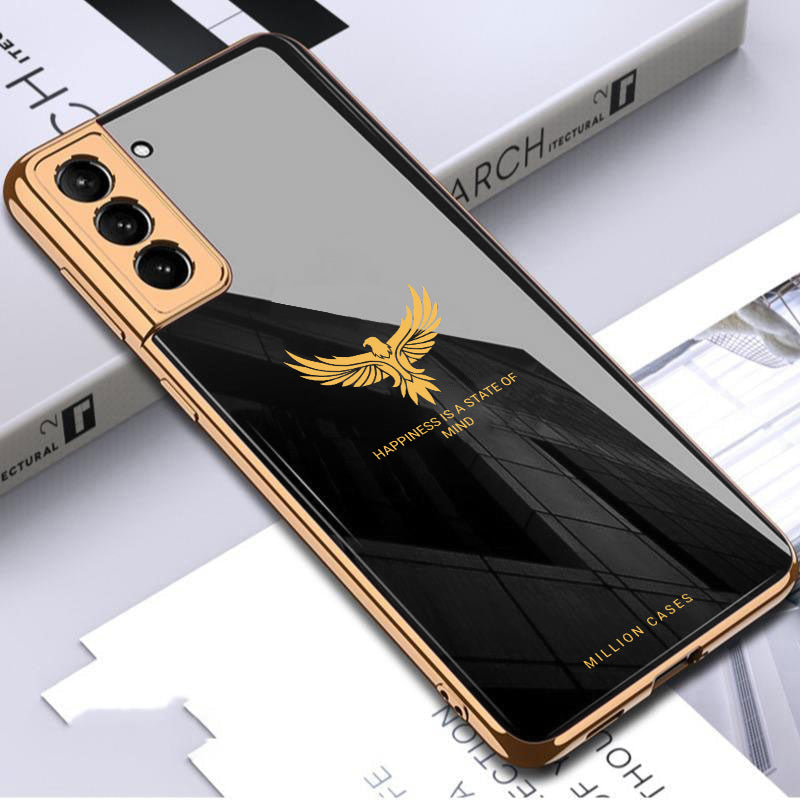 Galaxy S21 Plus Eagle Pattern Electroplating Glass Case