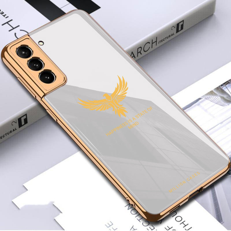 Galaxy S21 Plus Eagle Pattern Electroplating Glass Case