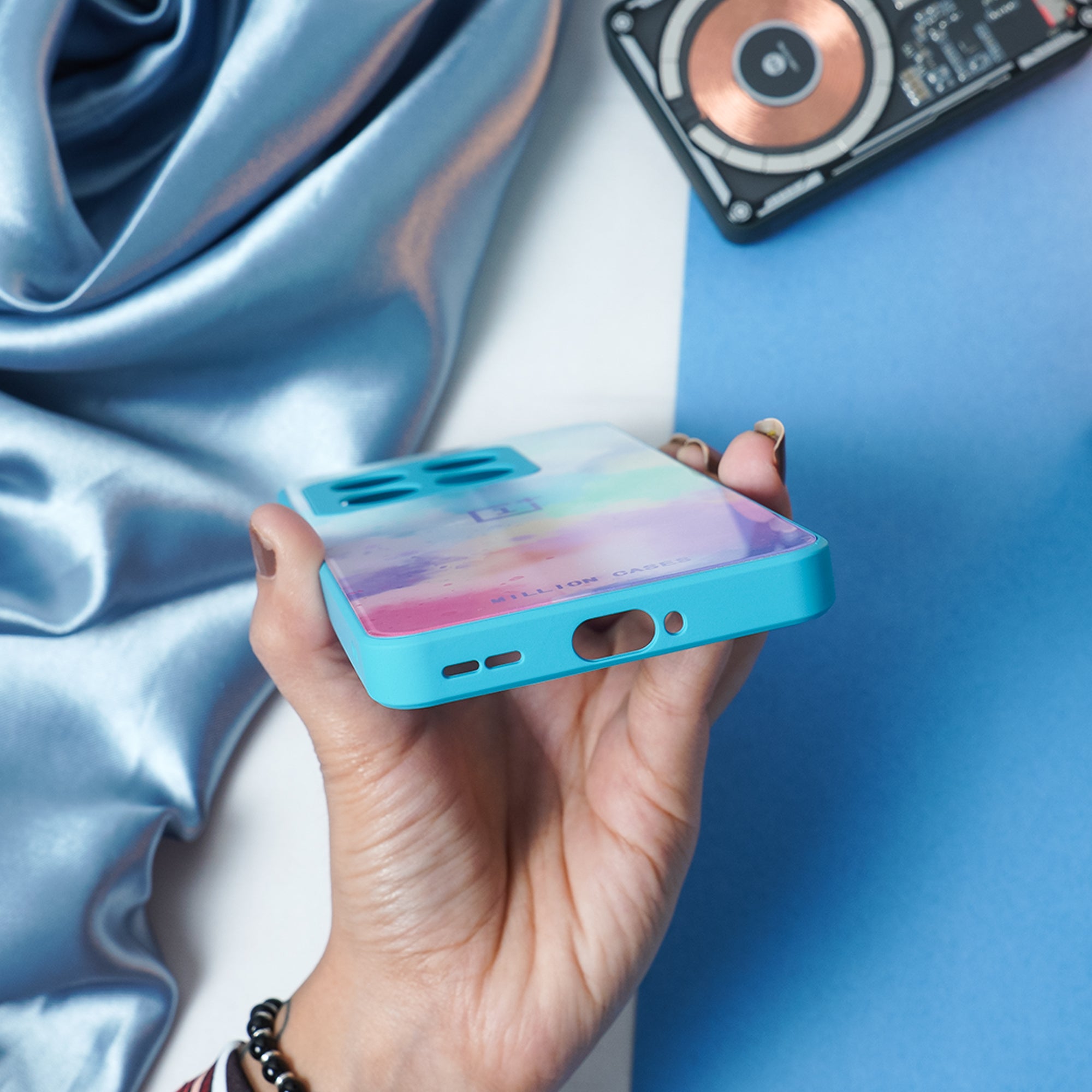 OnePlus 9RT Watercolor Splatter Glass Back Case