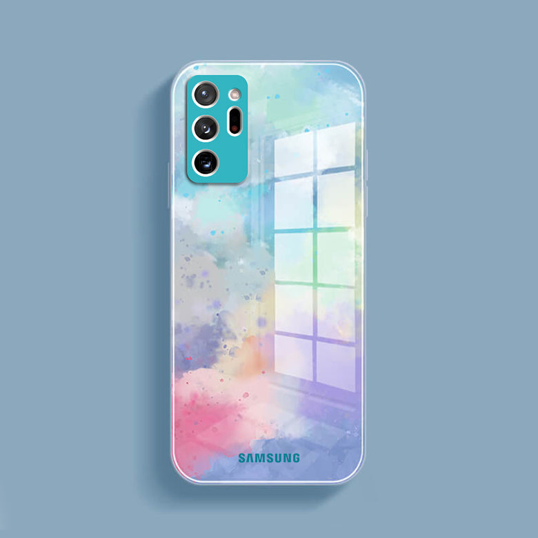 Galaxy S23 Series Watercolor Splatter Glass Back Case