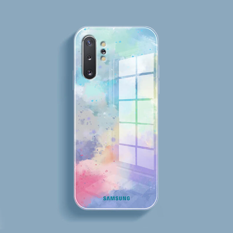 Galaxy S23 Series Watercolor Splatter Glass Back Case