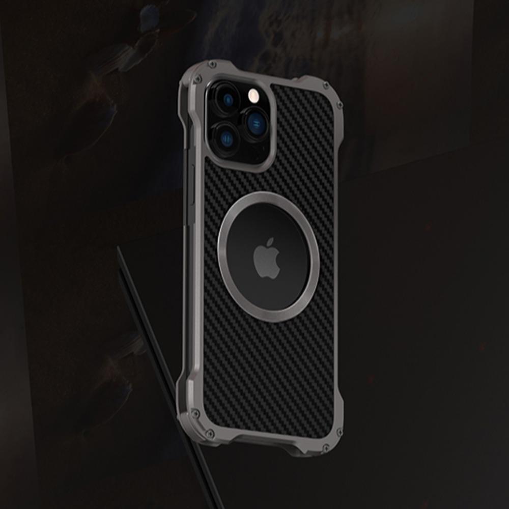 iPhone 14 Series R-Just Aluminium Carbon Fiber Case
