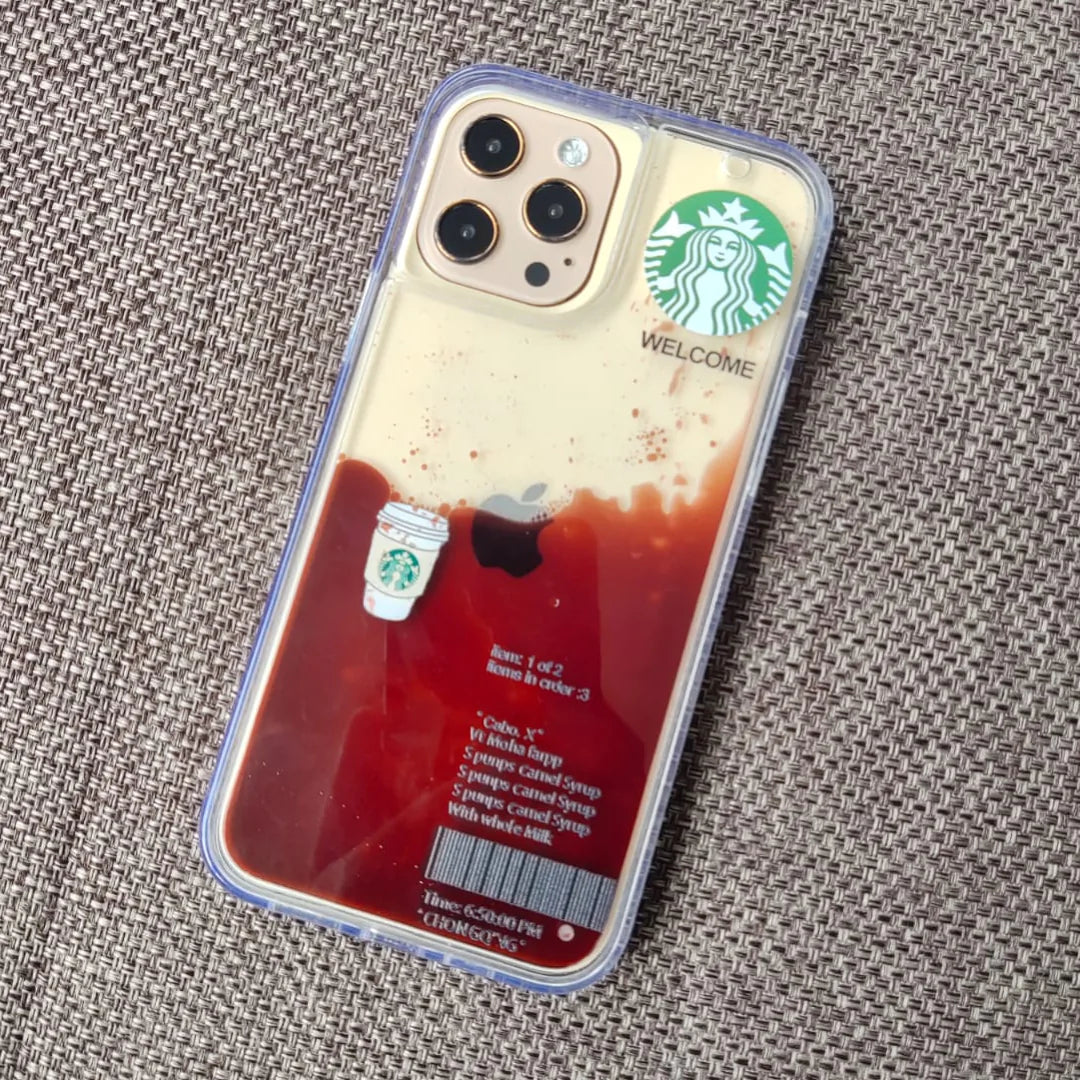 iPhone 13 Pro Max Coffee Edition Floating Gel Liquid Case
