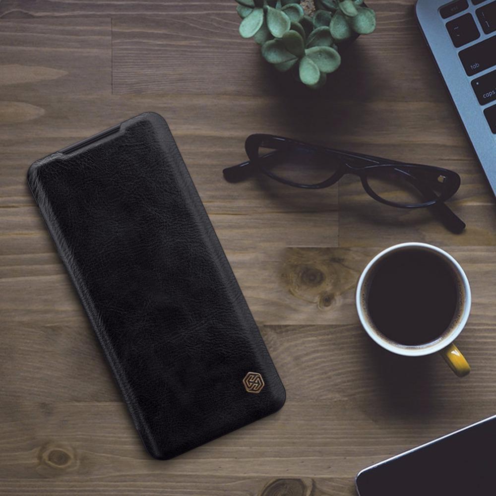 Galaxy S20 Ultra Genuine QIN Leather Flip Case