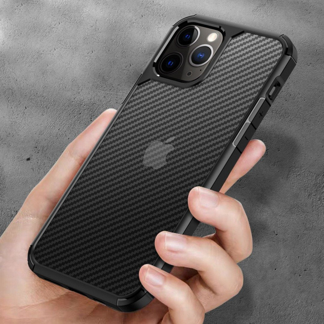 iPhone 12 Pro Opaque Matte Carbon Fiber TPU Armor Case