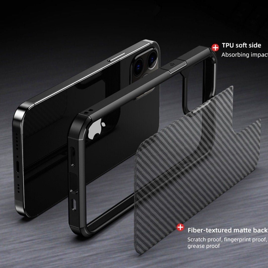 iPhone 12 Pro Opaque Matte Carbon Fiber TPU Armor Case