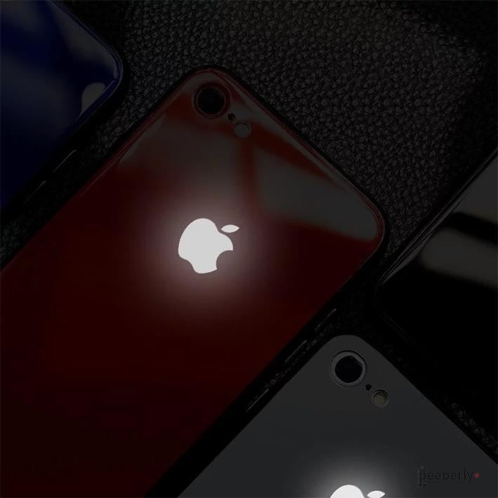 iPhone 7/8 LED Logo Glass Back Case
