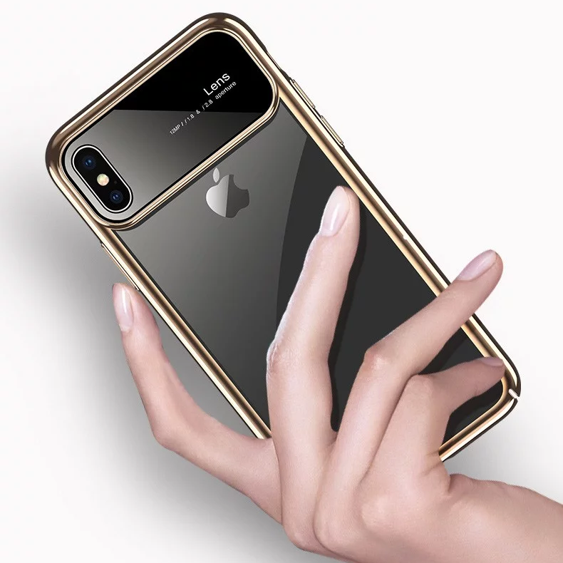 TOTU ® iPhone XS Polarized Lens Mirror Transparent Hard Case