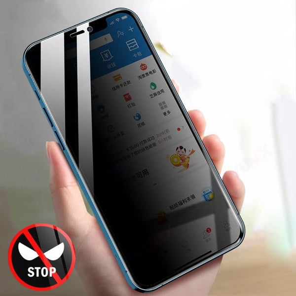 iPhone - Anti Spy Privacy Tempered Glass with Camera Lens Protector