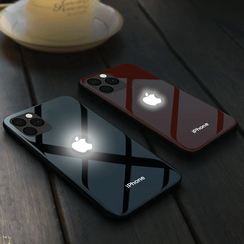 Light Case For Iphone 11 IPhone 11 Pro LED Logo Glass Back Case
