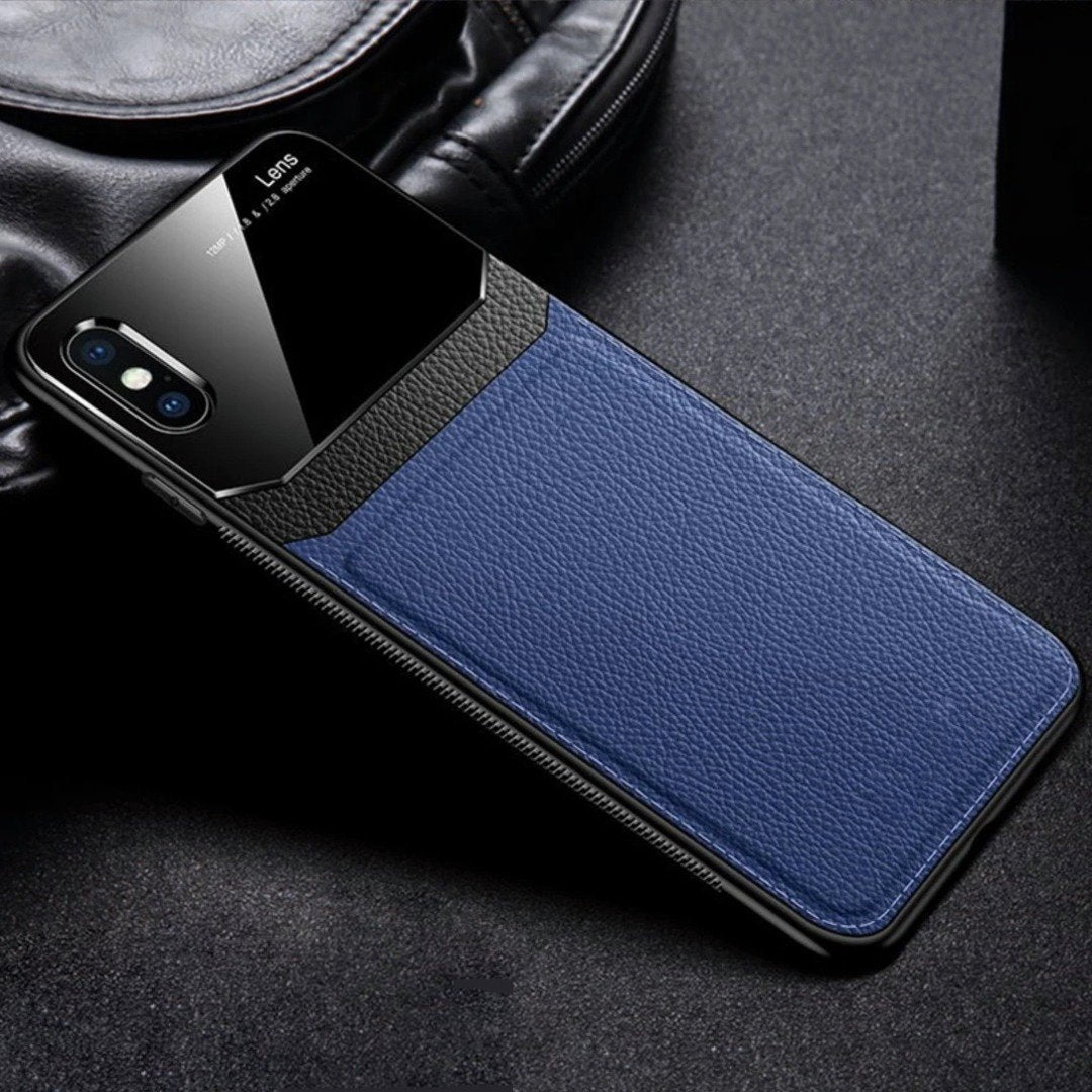 iPhone X/XS Sleek Slim Leather Glass Case