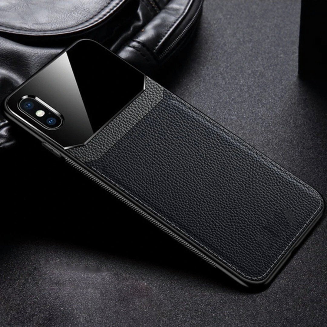 iPhone X Series Sleek Slim Leather Glass Case