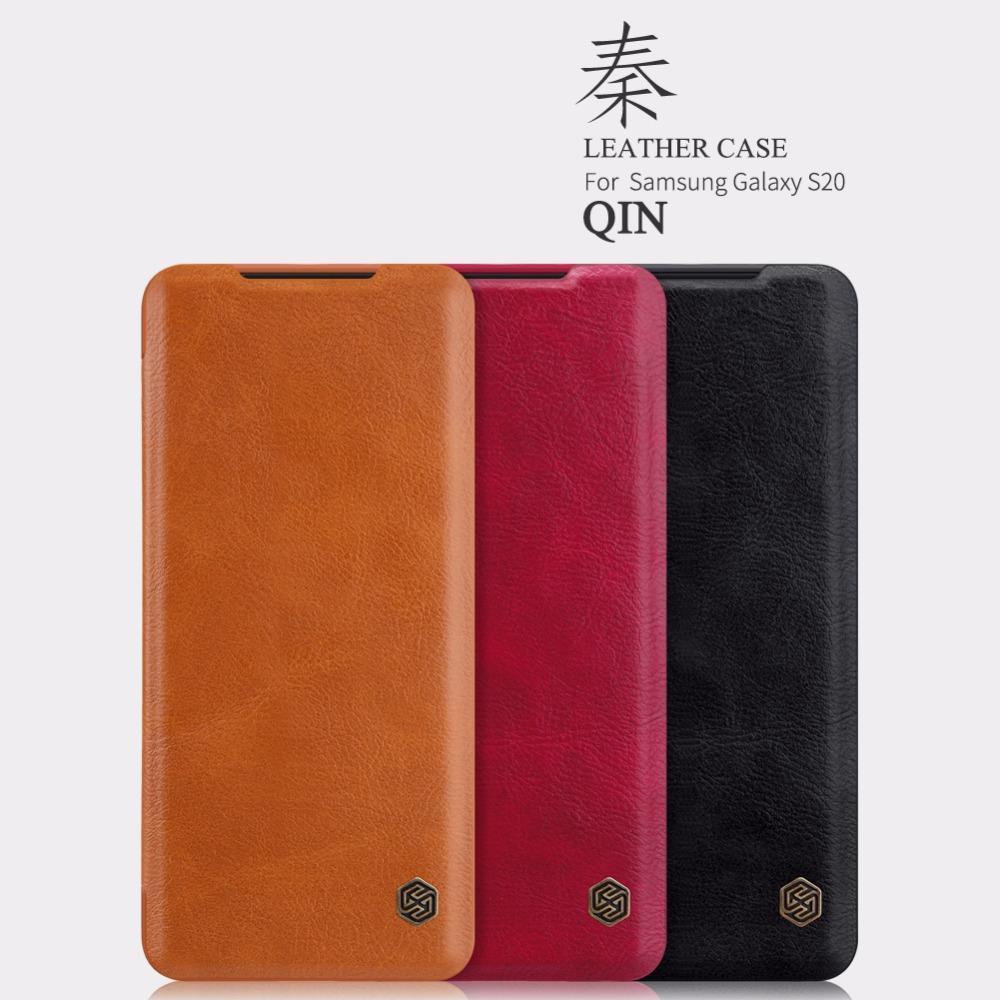 Galaxy S20 Ultra Genuine QIN Leather Flip Case