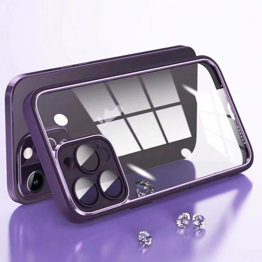 iPhone 14 Transparent Electroplating Camera Protection Case