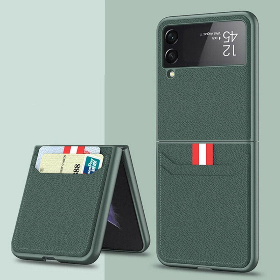 Galaxy Z Flip3 PU Leather Card Slot Wallet Case